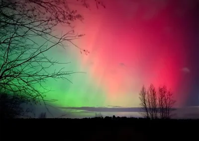 A photo of the Northern Lights over Kennebunk, Maine.