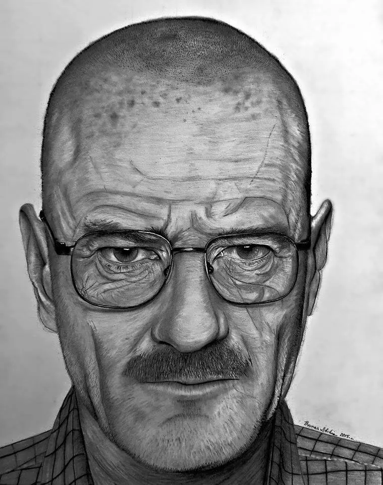 Heisenberg, Charcoal Drawing.