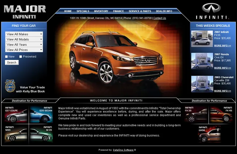 Major Infinity Website.