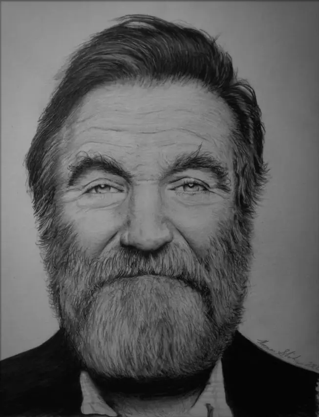 Robin Williams, Graphite Pencil Drawing.