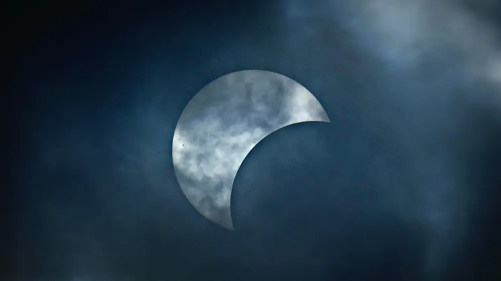 The 2017 Partial Solar Escipse as seen from the Kennebunk Plains, Maine.