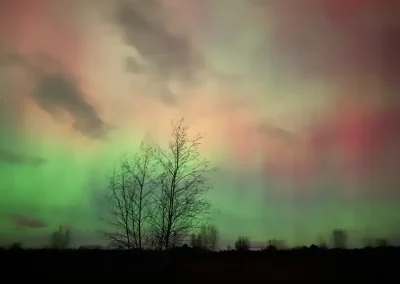 A photo of the Northern Lights over Kennebunk, Maine.