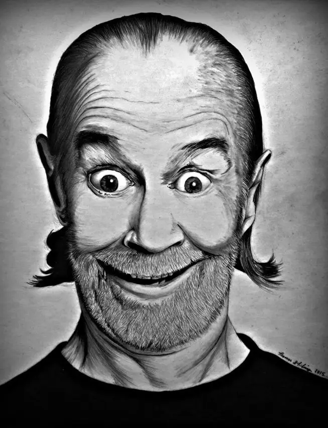George Carlin, Charcoal Drawing.