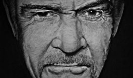 Sir Sean Connery, Charcoal Drawing